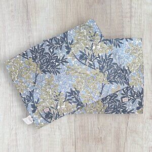 William Morris Cotton Percale Standard Shams Set 2 Botanical Foliage Blue Green